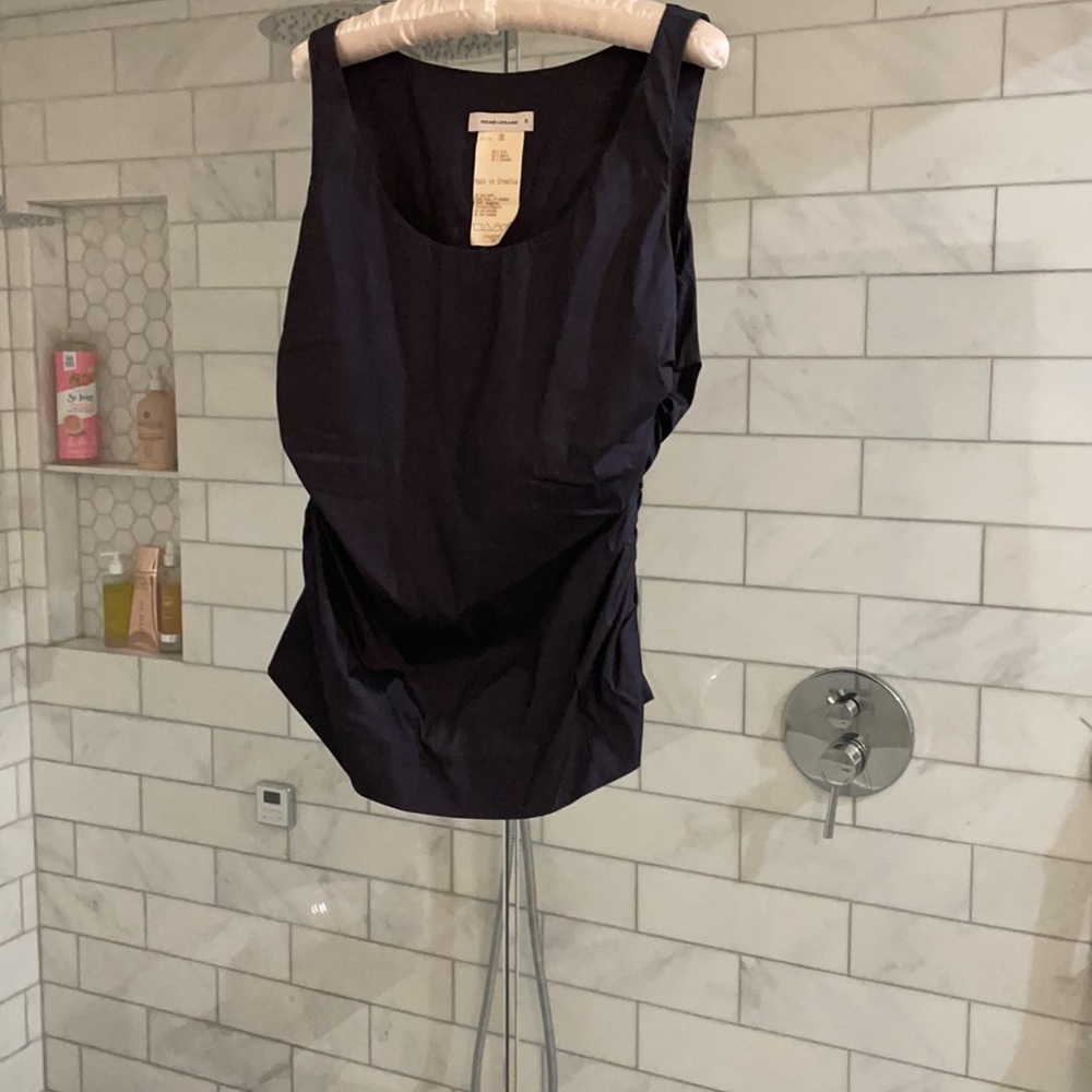 PARIS Navy 70% silk stretch, beautiful piece w/skirt or under jacket